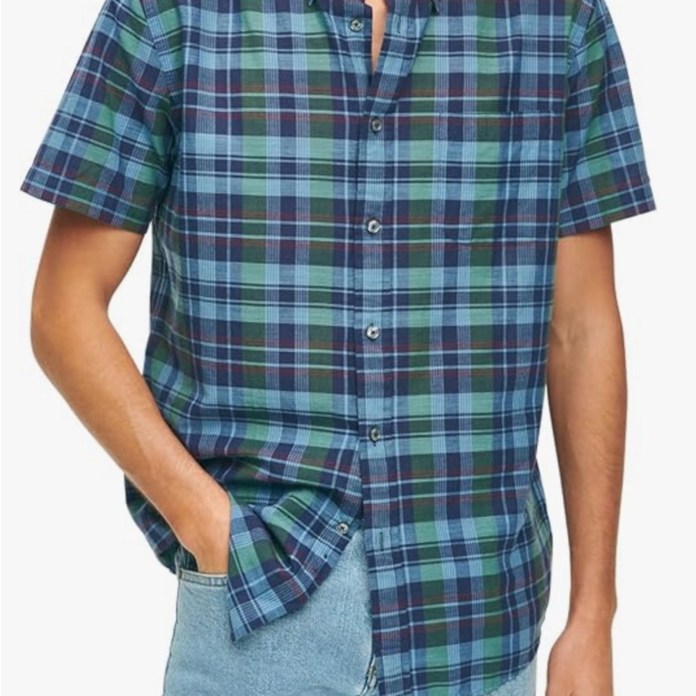 Brooks Brothers Blue and Green Casual Button Down Shirt